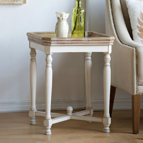 White side table with wood top hotsell